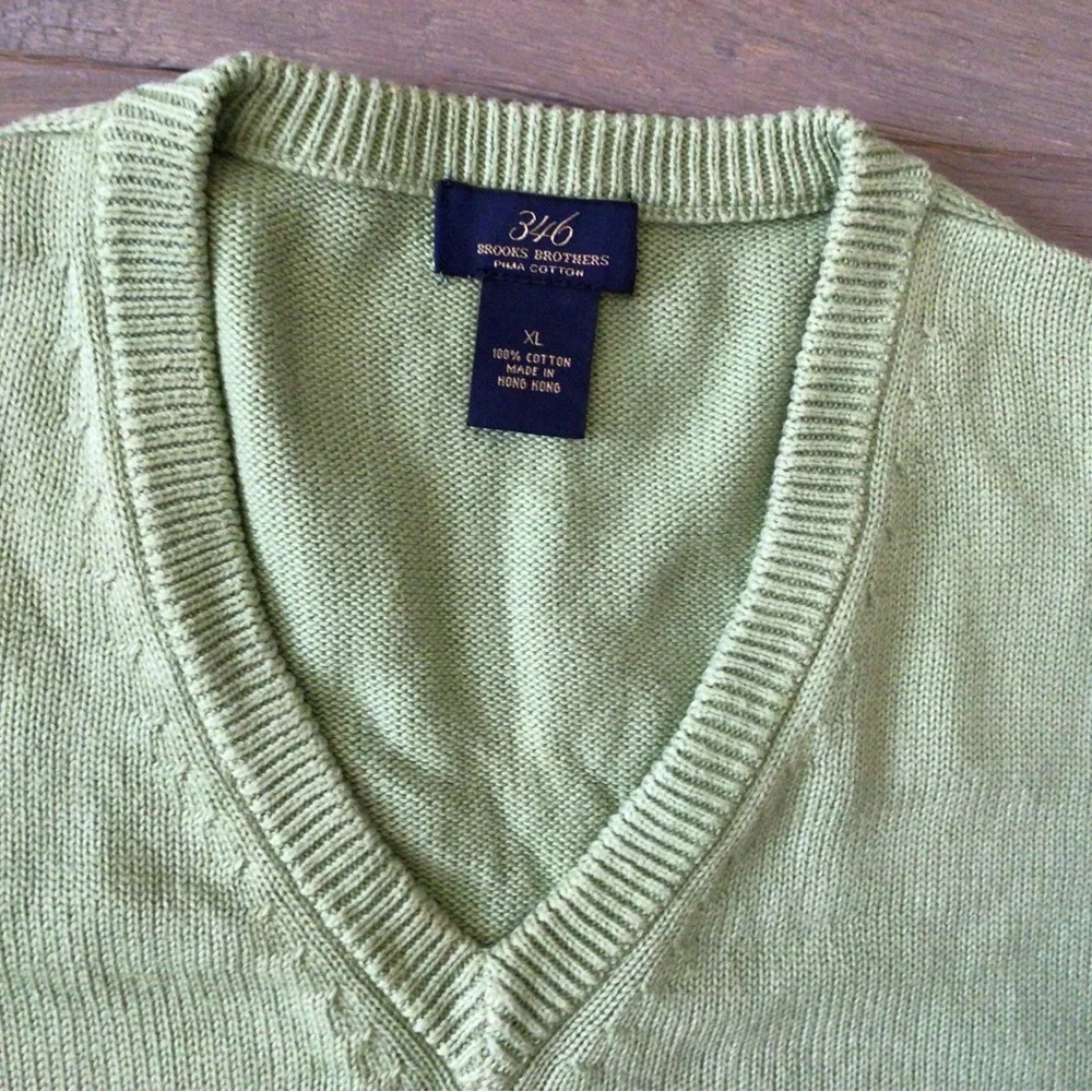 New 346 brooks brothers Pima cotton sweater V Neck Sz XL